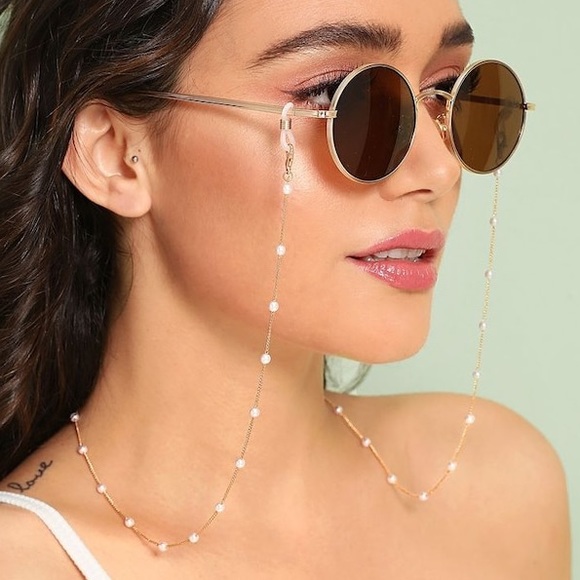 Boutique Jewelry - Pearl Sunglasses Chain Strap Gold Glasses Lanyard